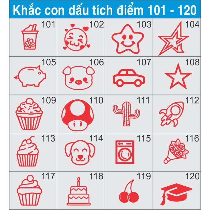 Khắc con dấu sticker logo tích điểm (101-120)