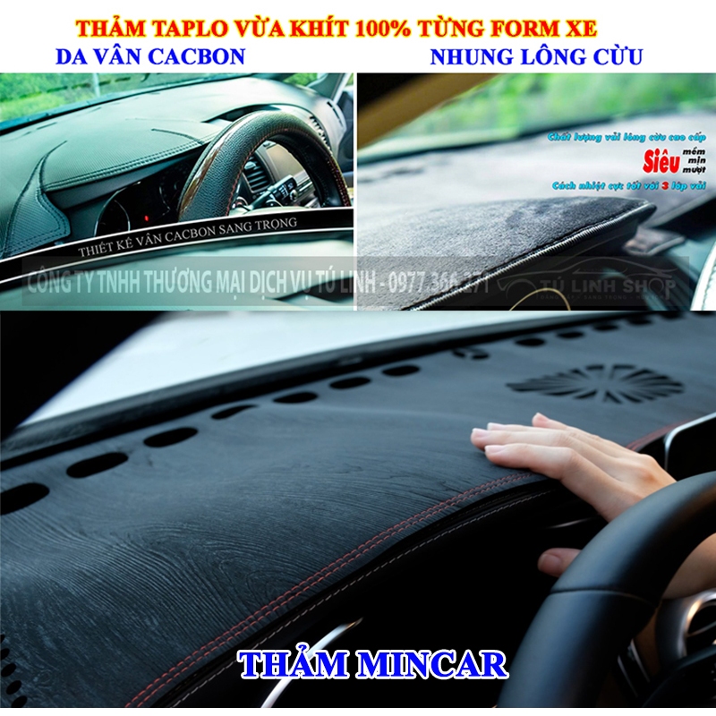 Thảm taplo Mazda CX3 chính hãng MINCAR hoặc bằng lông Cừu 3 lớp và Da Cacbon