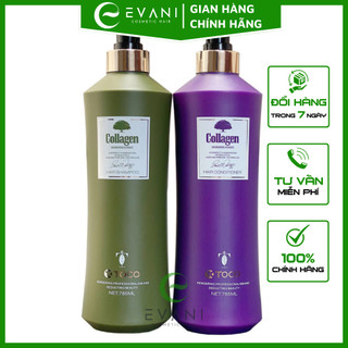Cặp Dầu Gội Xả TOCO Collagen kích thích mọc tóc phục hồi tóc khô sơ hư tổn, chính hãng EVANI