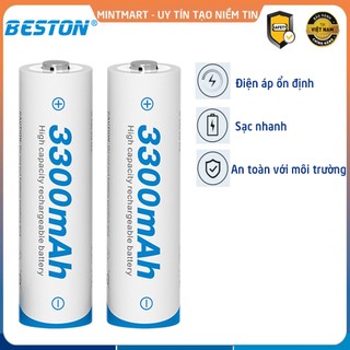 2 Viên Pin Tiểu Sạc Ni-MH AA BESTON Điện Áp 1.2V Dung Lượng Lớn 3300mAh Tuổi Thọ Cao- Hàng Chính Hãng
