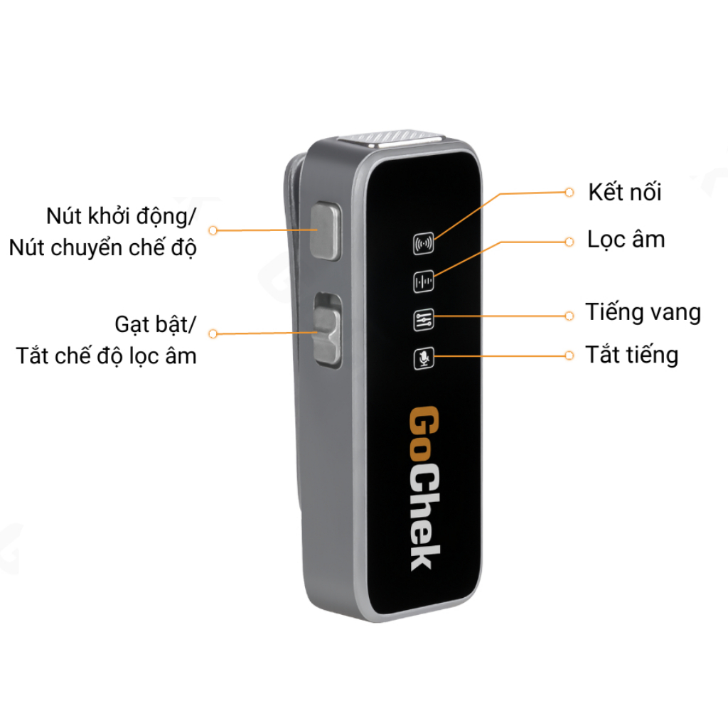 Micro thu âm Gocheck ULTRA  kèm hộp sạc - Lọc tạp âm khi Livestream/ Quay video/ Ghi âm - Bảo hành 12 tháng