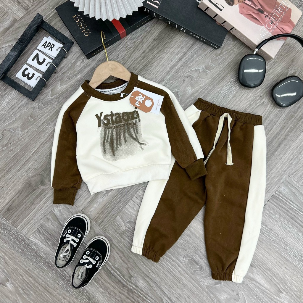 Bộ Quần Áo Thu Đông Dài Tay Chất Da Cá Đẹp Cho Bé Trai