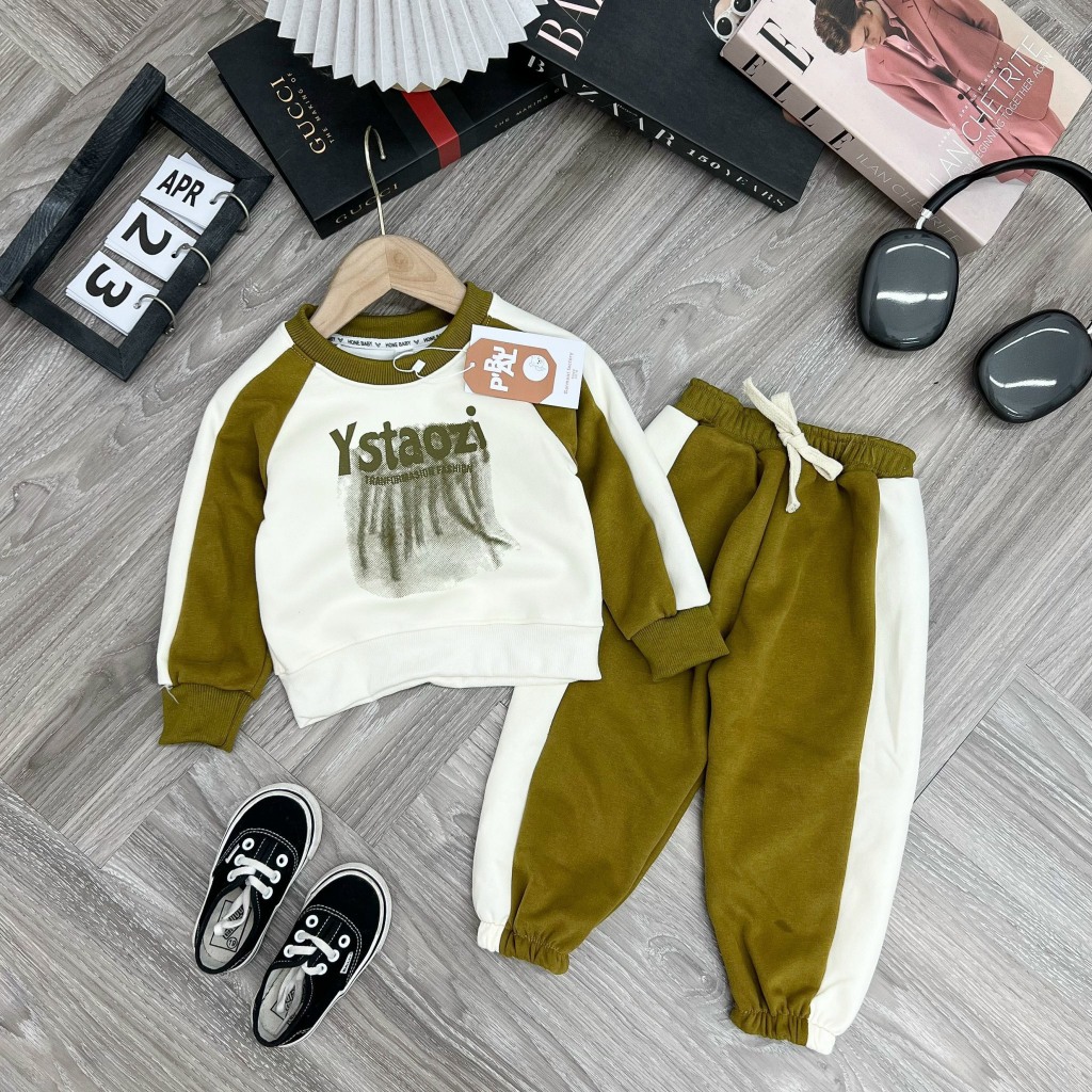 Bộ Quần Áo Thu Đông Dài Tay Chất Da Cá Đẹp Cho Bé Trai