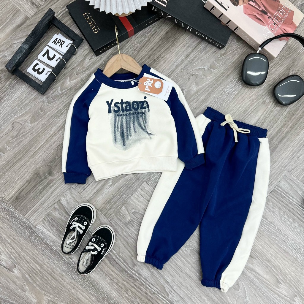 Bộ Quần Áo Thu Đông Dài Tay Chất Da Cá Đẹp Cho Bé Trai