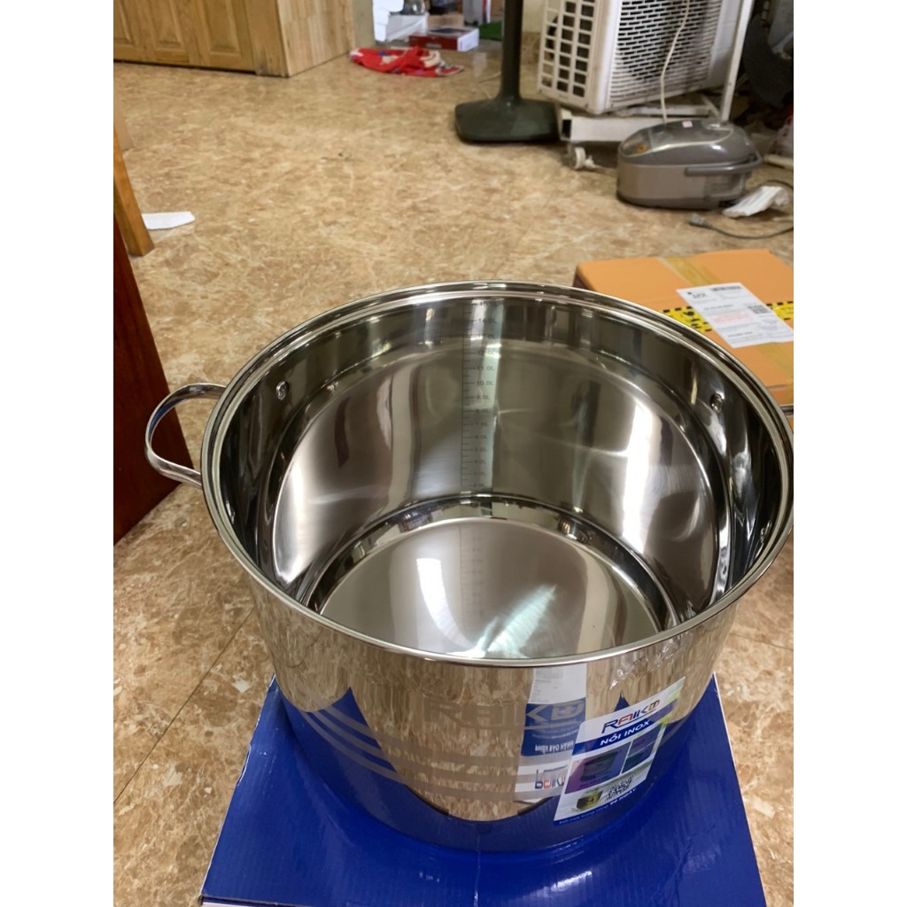 Nồi luộc gà inox 5 đáy Raika RKN-32 dung tích 15L - Nồi luộc gà, nấu canh, hầm xương size 32 kích thước lớn