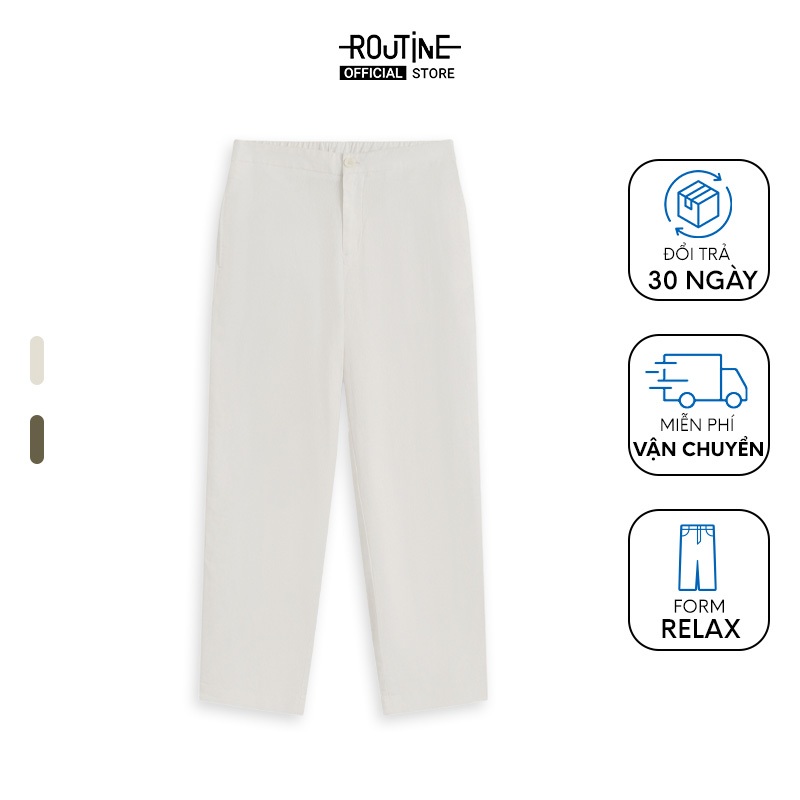 Quần Kaki Nam Linen Ống Rộng Trơn Form Relax - Routine 10S23PCA015