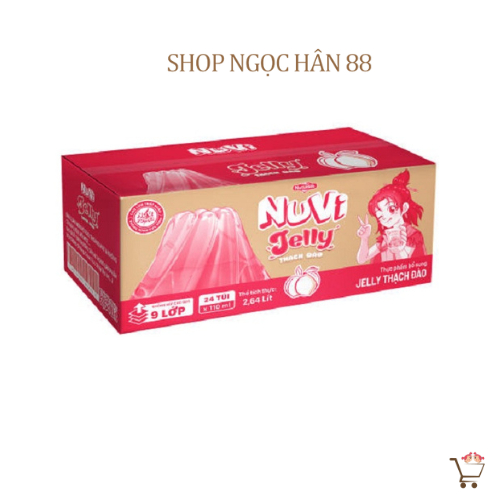 (DATE MOI) Thạch Đào/Thạch Nho Jelly Nuvi Nguyên Thùng  24 túi x 110ml