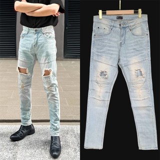 Quần jean nam phối kiểu zipper 2 màu đen xanh ( QJ29 - QJ30)