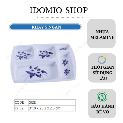 Khay Nhựa Melamine 5 Phần- KF52