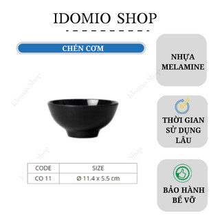 Chén Nhựa Melamine  Màu Đen/Trắng- Co11