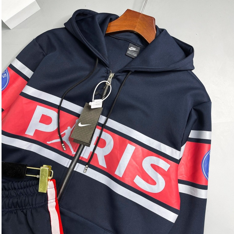 Bộ Nỉ Thể Thao Nam Paris Logo Thêu Ngực Thời Trang Hot Trend 2023