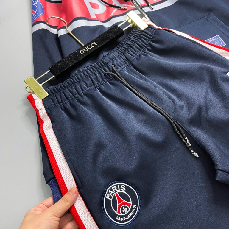 Bộ Nỉ Thể Thao Nam Paris Logo Thêu Ngực Thời Trang Hot Trend 2023