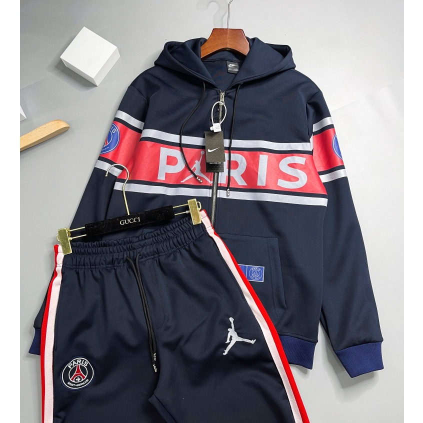 Bộ Nỉ Thể Thao Nam Paris Logo Thêu Ngực Thời Trang Hot Trend 2023