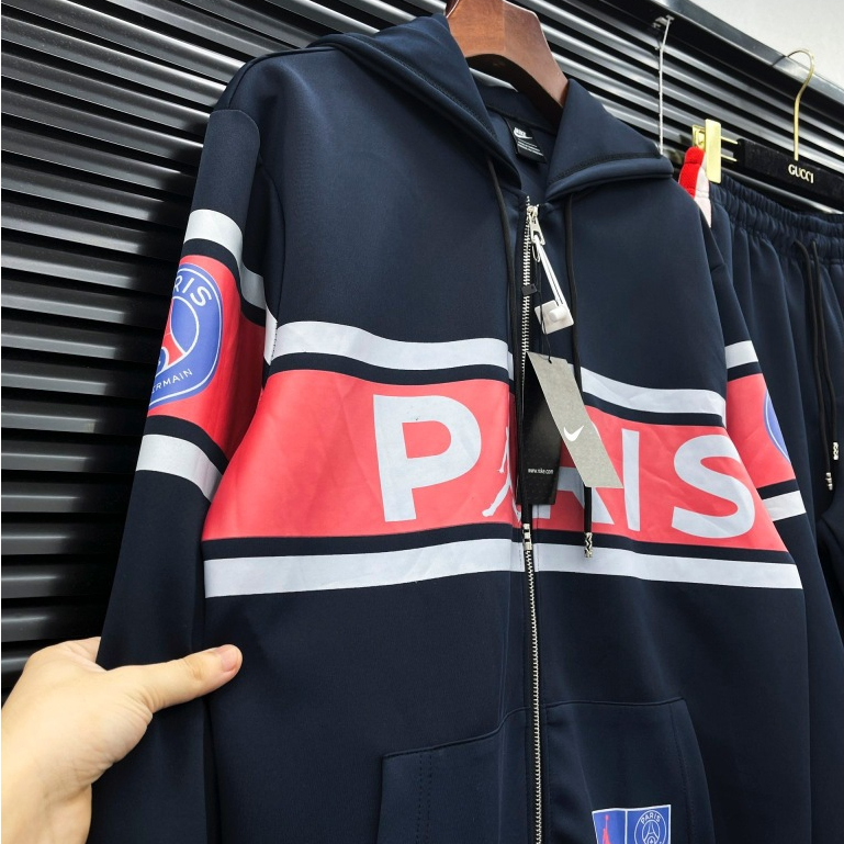 Bộ Nỉ Thể Thao Nam Paris Logo Thêu Ngực Thời Trang Hot Trend 2023