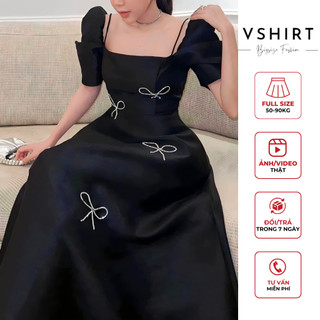 Váy tafta cổ vuông 2 dây bigsize (50kg đến 90kg) VSHIRT