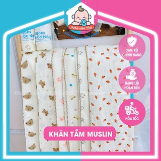Khăn tắm xô Muslin có viền 2-6 lớp cao cấp thấm hút mềm mại cho bé sơ sinh