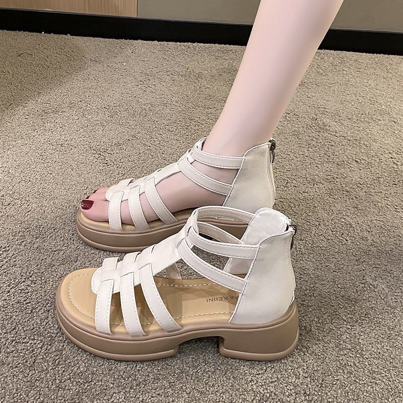 Giày Sandal  Roman Đế Dày 5cm  Ulzzang Đế Cao Su Êm Ái Phong Cách Vintage - S01 Hàng Quảng Châu cao cấp