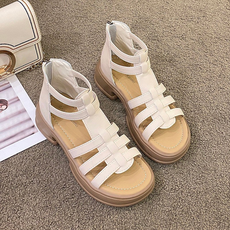 Giày Sandal  Roman Đế Dày 5cm  Ulzzang Đế Cao Su Êm Ái Phong Cách Vintage - S01 Hàng Quảng Châu cao cấp