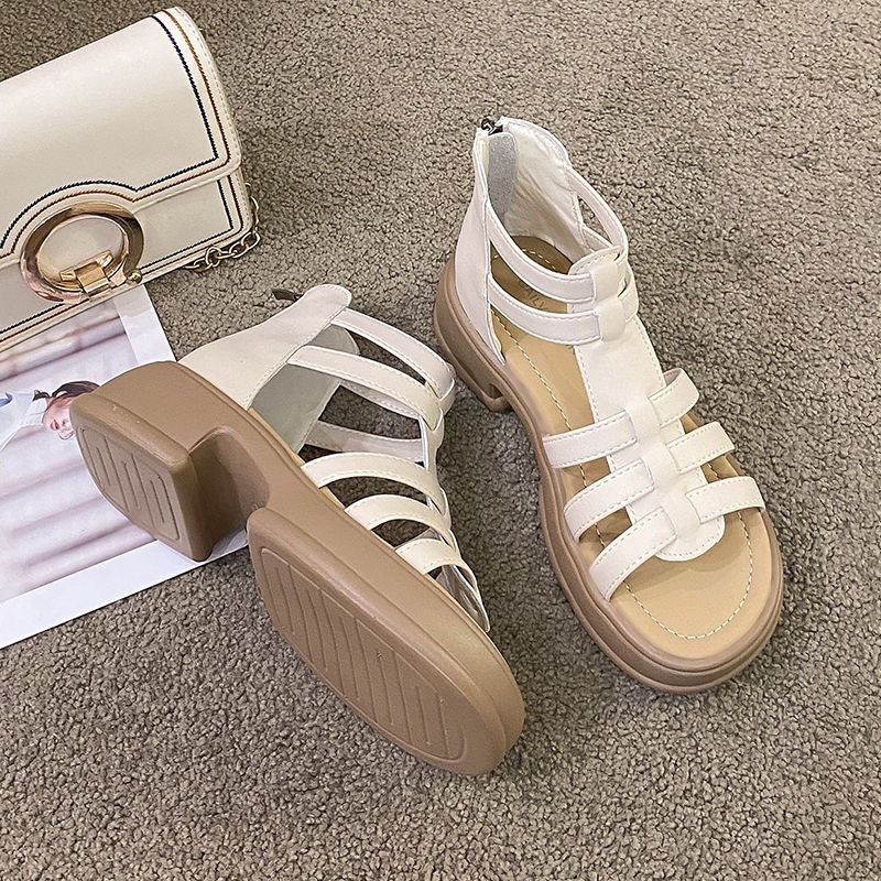 Giày Sandal  Roman Đế Dày 5cm  Ulzzang Đế Cao Su Êm Ái Phong Cách Vintage - S01 Hàng Quảng Châu cao cấp