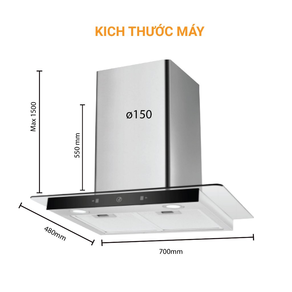 Máy hút mùi Palado PLD PLD6699C. Cảm biến nhiệt tự động, hàng chính hãng, bảo hành 2 năm