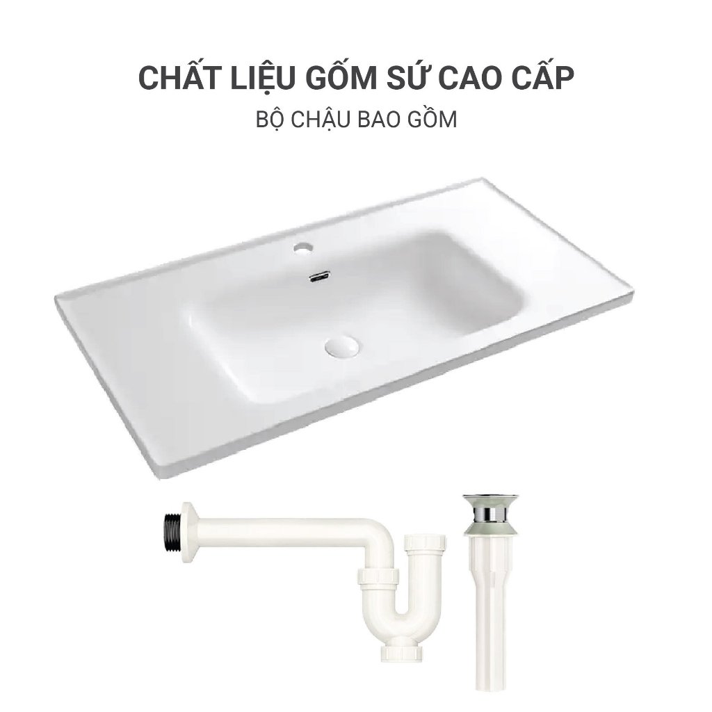 Chậu rửa lavabo âm bàn PALADO PLD669D chất liệu sứ phủ men nano kháng khuẩn cao cấp kích thước 800x500x220mm