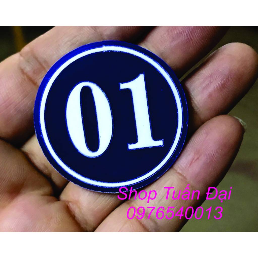 Thẻ Tròn Sơn Chữ, Số, Thẻ Xe, Thẻ Phực Vụ, Mặt Mica Đài Loan Bền Đẹp