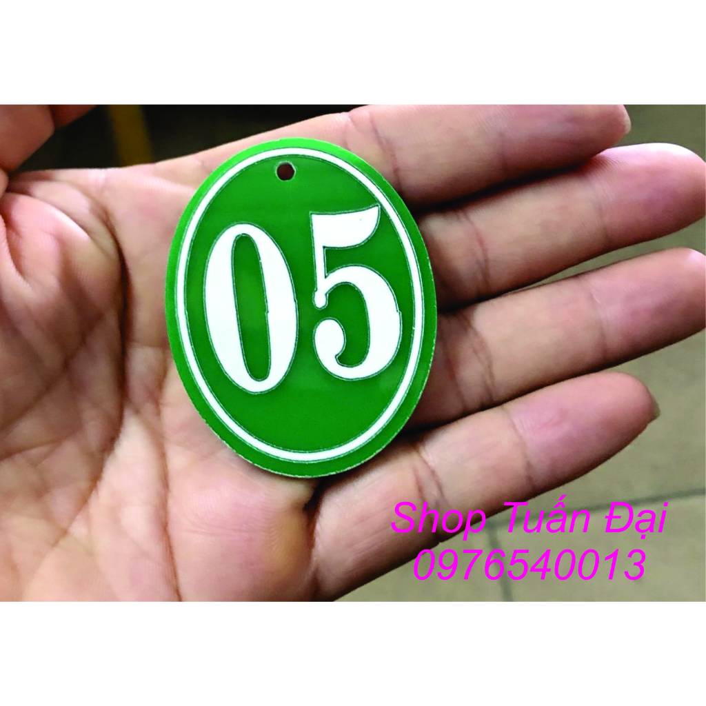 Thẻ Tròn Sơn Chữ, Số, Thẻ Xe, Thẻ Phực Vụ, Mặt Mica Đài Loan Bền Đẹp