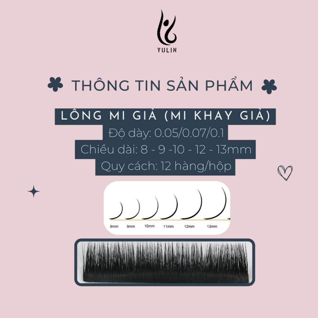 Mi khay độ cong C/CC dày 0.05 - 0.07- 0.10 YULIN, mi khay siêu mềm mại ôm form mắt