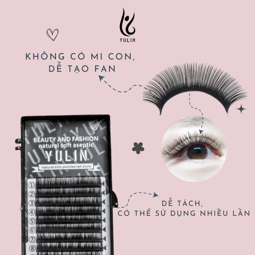 Mi khay độ cong C/CC dày 0.05 - 0.07- 0.10 YULIN, mi khay siêu mềm mại ôm form mắt