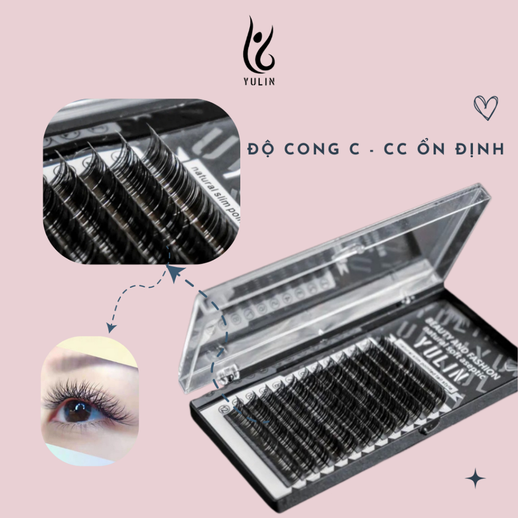 Mi khay độ cong C/CC dày 0.05 - 0.07- 0.10 YULIN, mi khay siêu mềm mại ôm form mắt