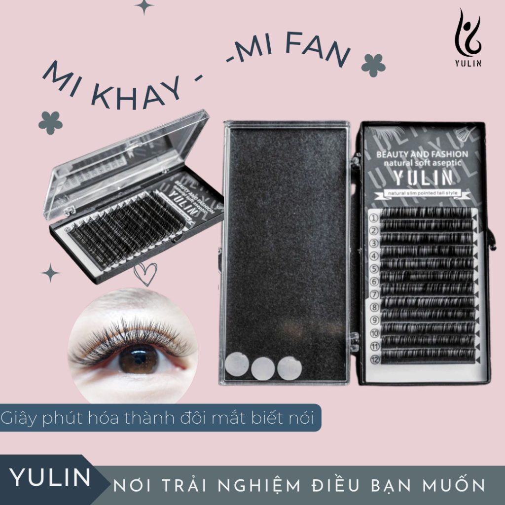 Mi khay độ cong C/CC dày 0.05 - 0.07- 0.10 YULIN, mi khay siêu mềm mại ôm form mắt