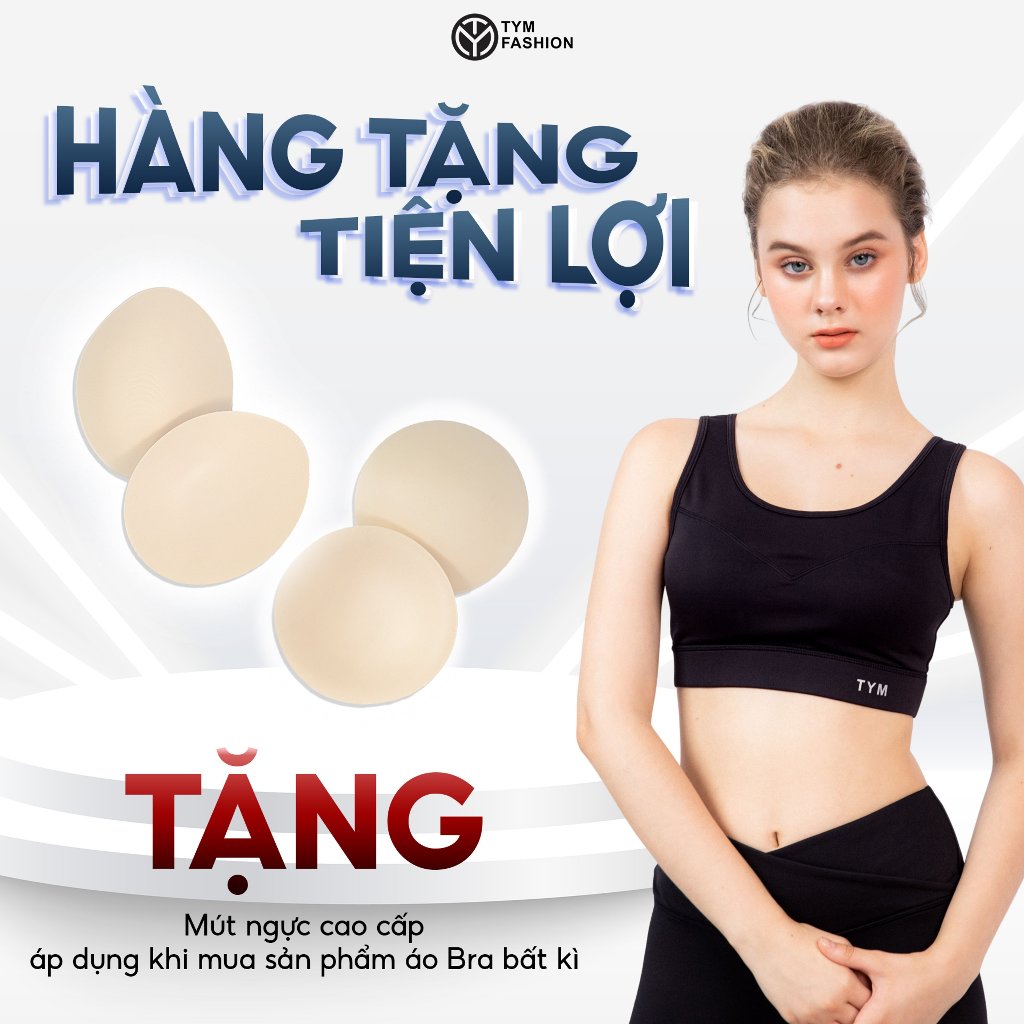 Áo Bra lệch vai 2 lớp tập Gym Yoga Pilates TYM AWT002 - vải thun Poly co dãn thoáng mát - tặng kèm mút lót - TYM FASHION