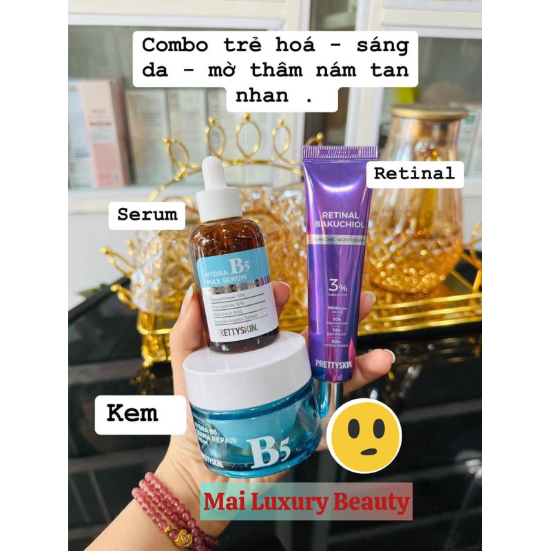 Retinal Pretty Skin, kem dưỡng Pretty Skin retinal bakuchiol A-mazing night cream tái tạo trẻ hóa, căng bóng đều màu da