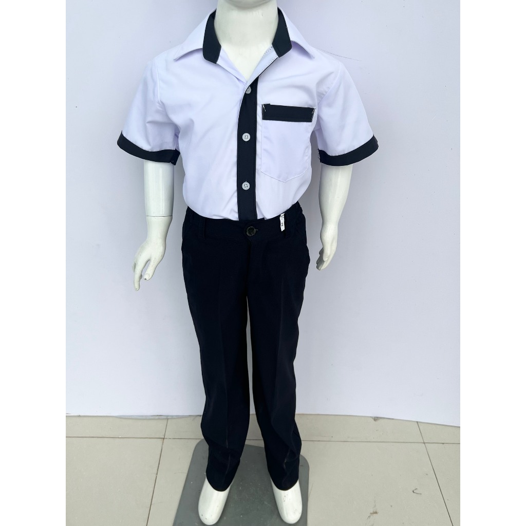 ÁO SƠ MI HỌC SINH BẠ KHUY ĐEN, ÁO SƠ MI NAM.