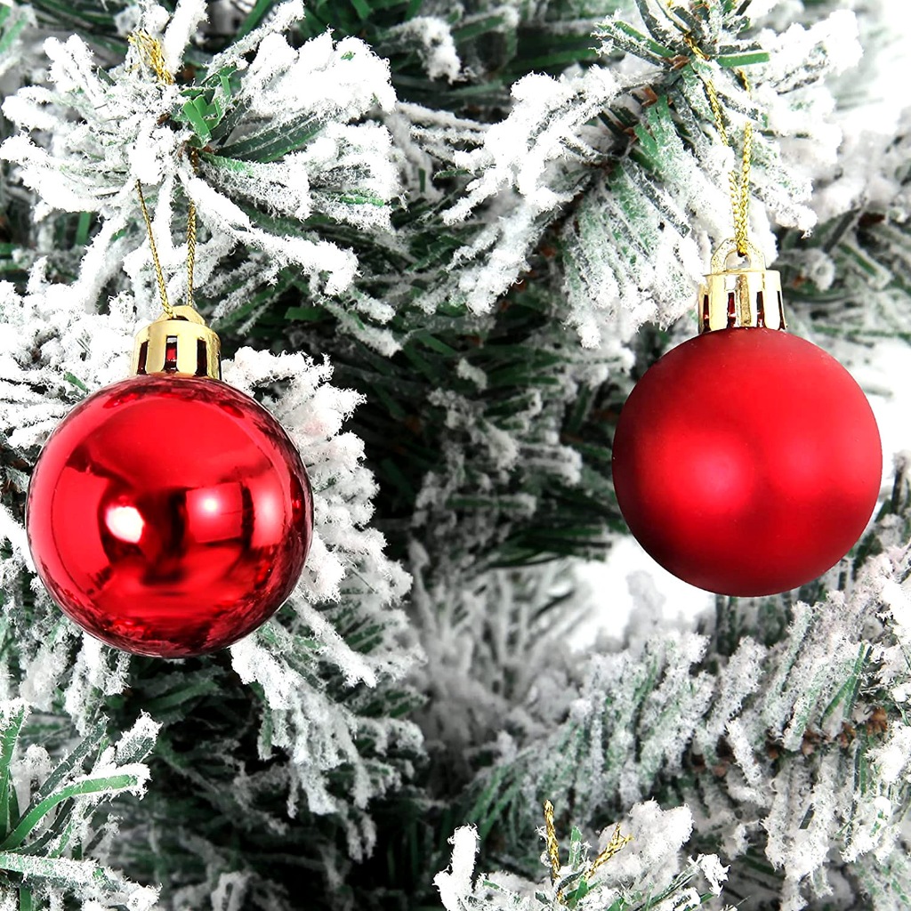 Sét 6 quả châu giáng sinh size 6CM/ 4CM/ 3CM nhiều màu - Trang trí noel, trang trí tết, decor