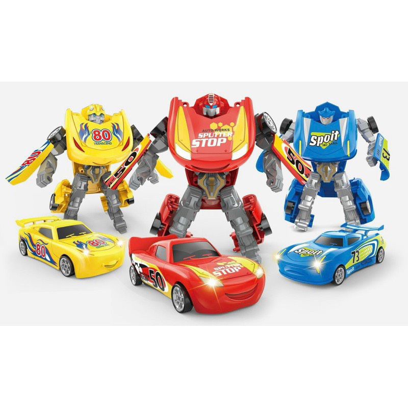 Đồ chơi lắp ráp biến hình xe racing McQueen thành robot và ngược lại