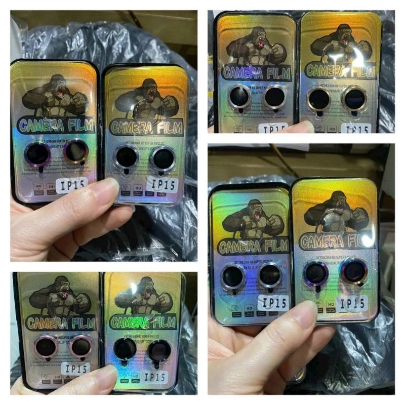 Bộ dán Camera trơn cho iPhone 15/ 15 Plus/ 15 Pro/ 15 Pro Max vành nhôm + kính bảo vệ từng mắt camera