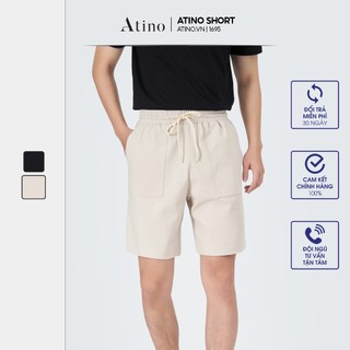  Quần Short Nam ATINO Chất Liệu Vải Thun Cotton Dày Dặn Thoáng Mát Chống Nhăn Form Regular QS2.1695 