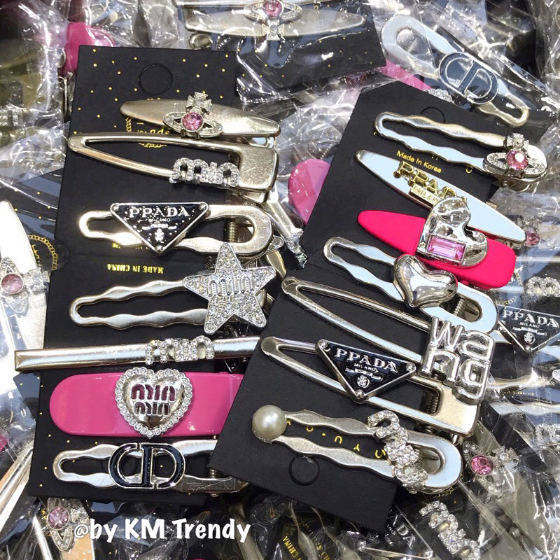 Set 7 kẹp tóc kim loại đính đá nhiều hình sang chảnh, Dễ Thương Cho Nữ bokisd.store