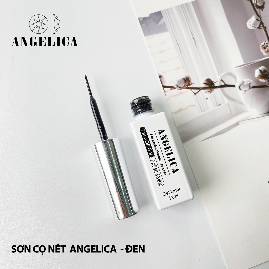 Sơn Gel Cọ Nét Đen Trắng Chính Hãng ANGELICA 12ml