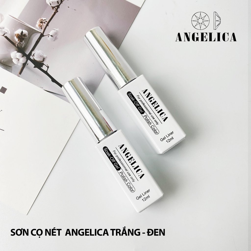 Sơn Gel Cọ Nét Đen Trắng Chính Hãng ANGELICA 12ml