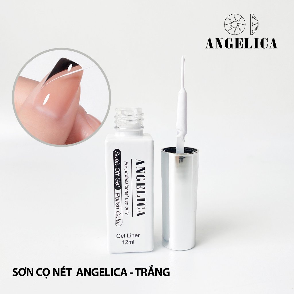 Sơn Gel Cọ Nét Đen Trắng Chính Hãng ANGELICA 12ml