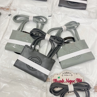   Túi xách Te.lfarr size 17 màu ghi xám bản cao cấp da bóng và da trơn fullbox ảnh chụp thật
