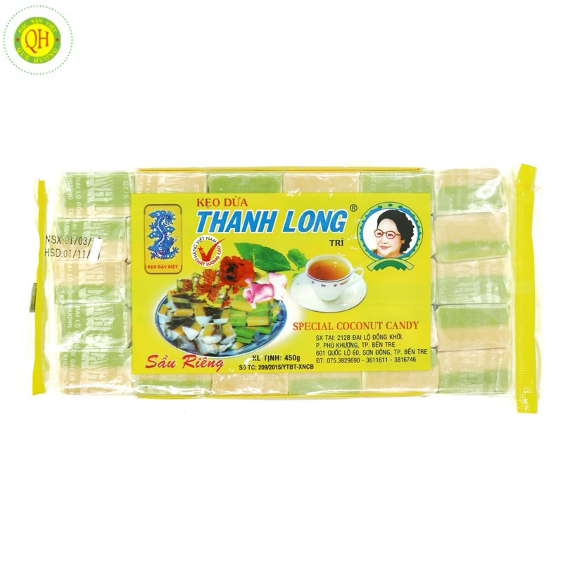 Combo Kẹo dừa Thanh Long đặc sản bến tre gói 450g