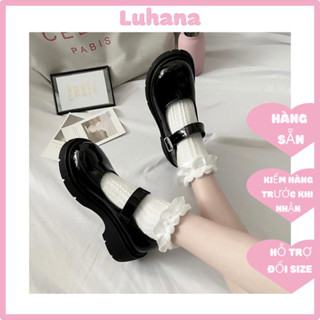 Giày lolita nữ da mềm đế êm thời trang Luhana.Ms: LLT002 đe cao 5cm