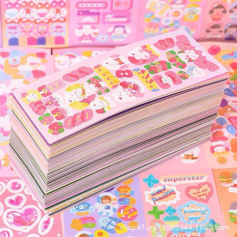 🌸COMBO 100 Sticker nhãn dán cute không thấm nước
