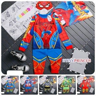 Bộ quần áo siêu nhân nhện, sắt, đội trưởng mỹ, khổng lồ kèm áo choàng và mặt nạ - Đồ hoá trang siêu nhân dài tay DT62