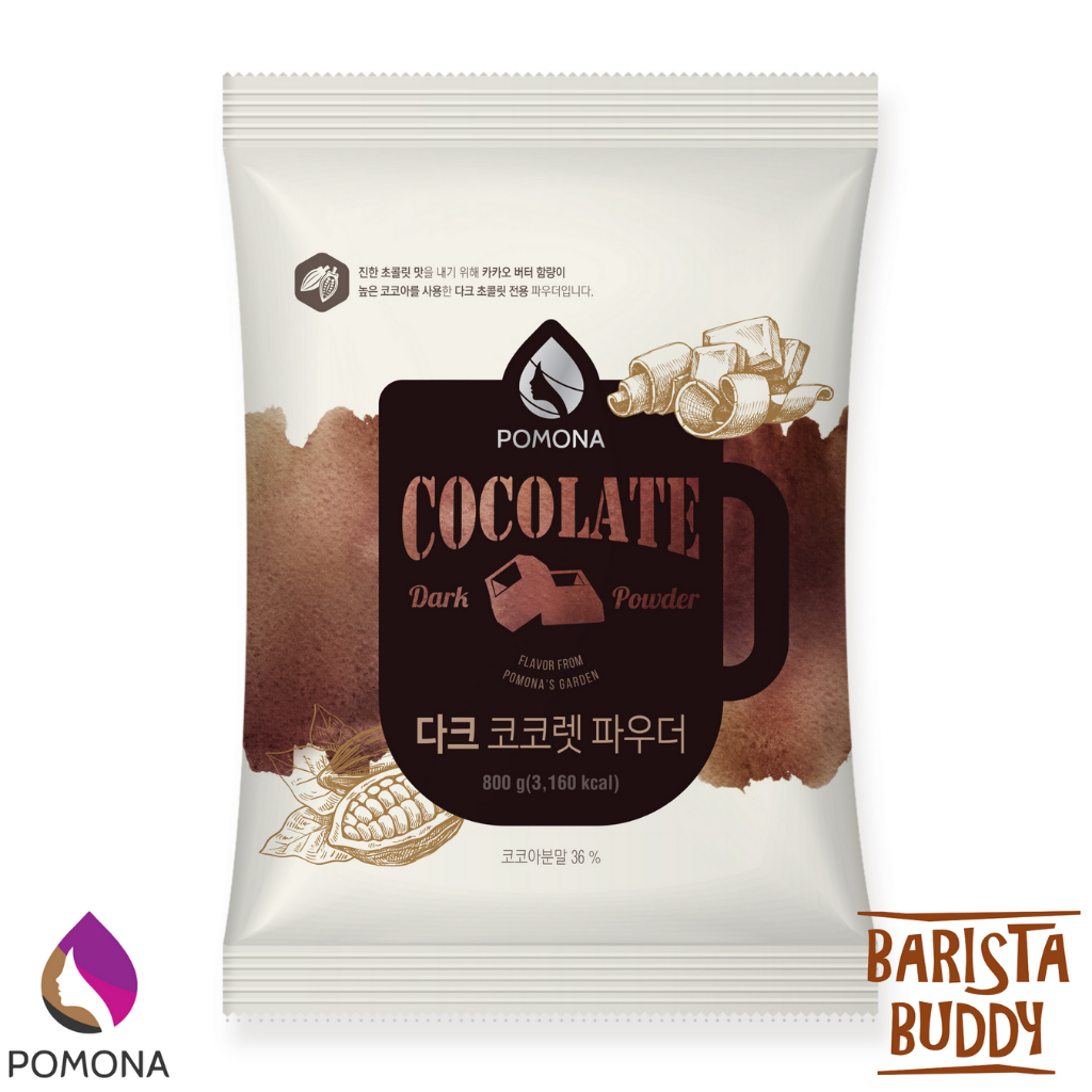 Bột Pha Chế Pomona Vị Socola Đen Dark Cocolate - Hàng Chính Hãng - 800g
