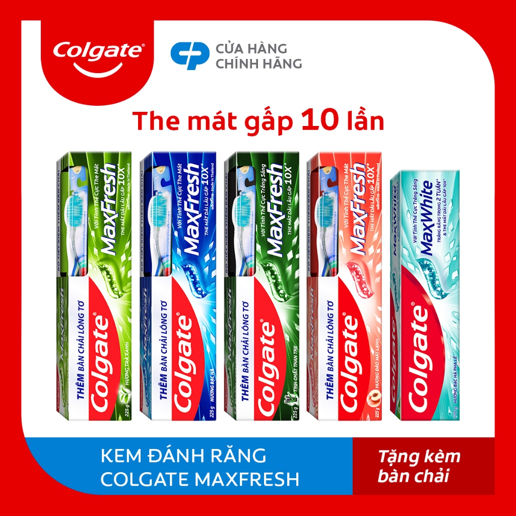 Kem đánh răng Colgate Maxfresh the mát dài lâu gấp 10 lần 225g