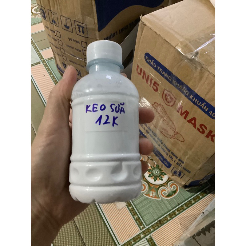 Nguyên liệu làm slime  150ml borax, 150g keo sữa, 150ml keo trong